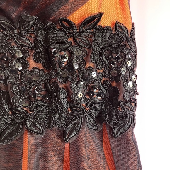 Beautiful Orange and Black Formal Dress - Picture 6 of 11